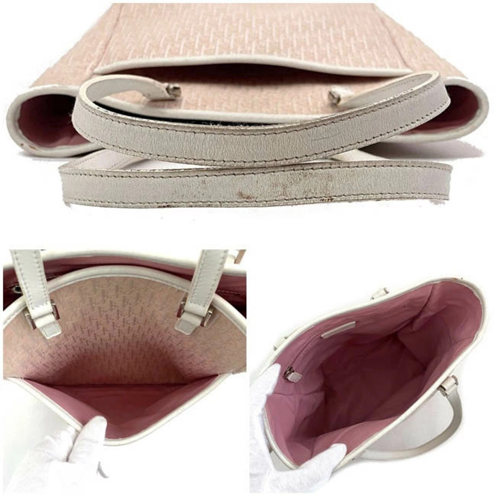Christian Dior Tote Bag Pink White Trotter Vertical Shoulder All over CD - Picture 4 of 10